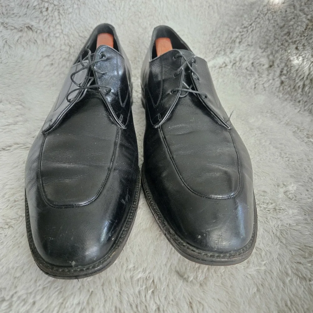 FREEMAN Free Flex Men's Sz 13 AAA Black Dressy Leather Formal Shoes Lace‎ Up